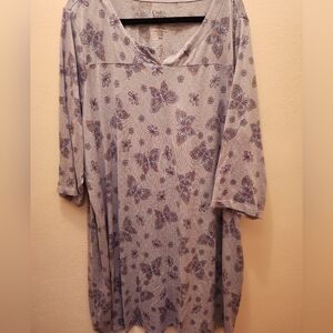 Croft & Barrow Blue Butterfly Nightgown